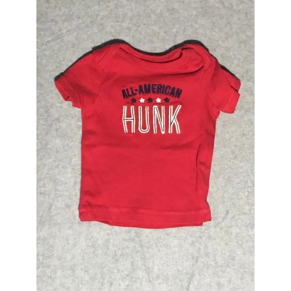 Baby Carter’s Shirt Size Newborn NB All American Hunk 4th of July Shirt Cute
